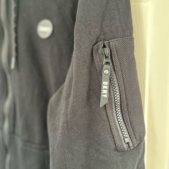 NWT DKNY Full Zip Hoodie with Pockets M Black - Picture 11 of 11